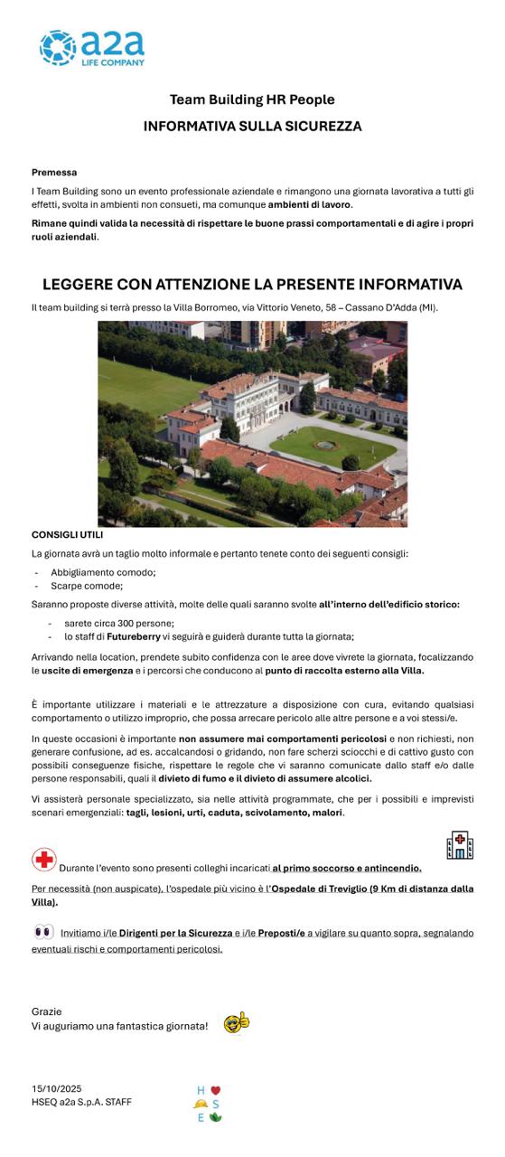 Informativa Sicurezza